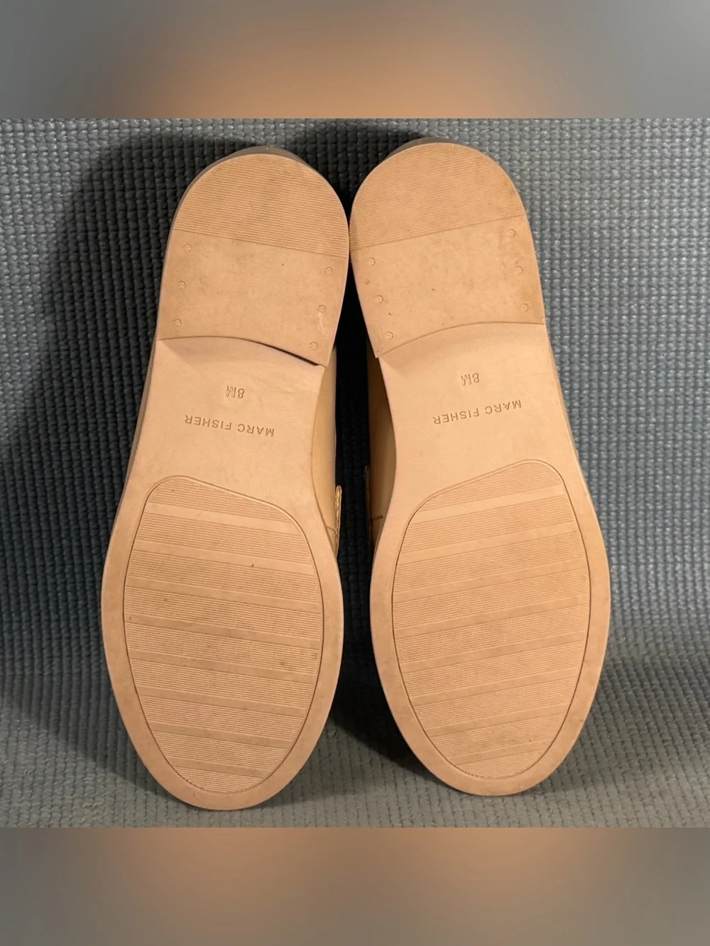 Marc Fisher Babbie Chain Link Loafers Tan Nude Platform Lug Sole Women’s Size 8